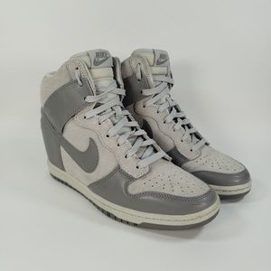 Nike Women's Gray and White High-Top Sneakers